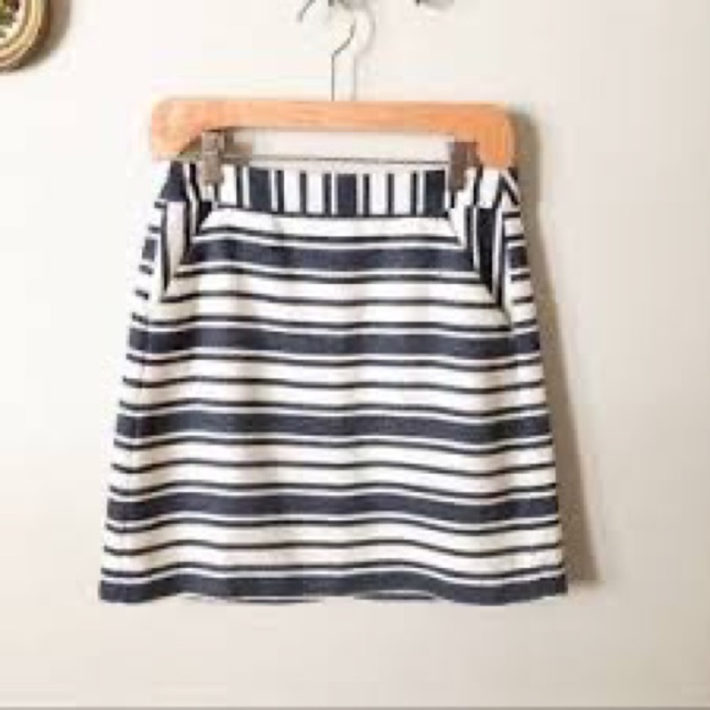 Blue and White Knit Skirt